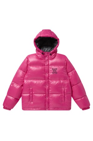 STENCIL LOGO HOODED DOWN JACKET - PINK (BEPFW25OT10)