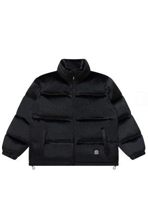OG LABEL FAUX FUR DOWN JACKET - BLACK (BEPFW25OT14)