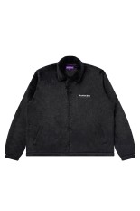 OE LOGO FAUX FUR COACH JACKET - BLACK (BEPFW25OT15)