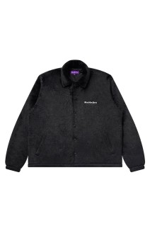 OE LOGO FAUX FUR COACH JACKET - BLACK (BEPFW25OT15)