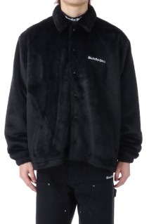 OE LOGO FAUX FUR COACH JACKET - BLACK (BEPFW25OT15)