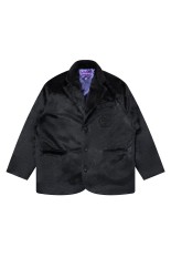 B EMBLEM FAUX FUR TAILORED JACKET - BLACK (BEPFW25OT16)