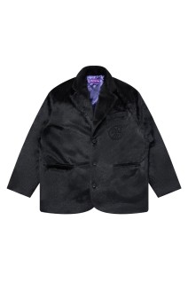 B EMBLEM FAUX FUR TAILORED JACKET - BLACK (BEPFW25OT16)