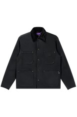 OG LABEL FAUX LEATHER COVERALL JACKET - BLACK (BEPFW25OT18)