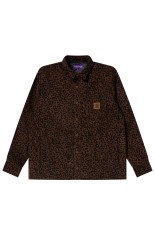 LEOPARD PATTERNED QUILTED SHIRT JACKET - BROWN (BEPFW25TP18)