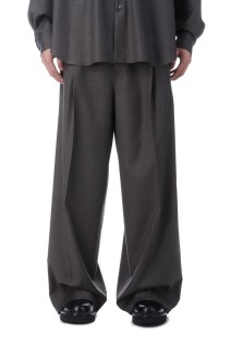 EXTRA FINE WOOL EXTRA WIDE TROUSERS - BROWN GREY (ST.1421)