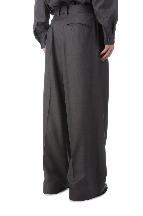 EXTRA FINE WOOL EXTRA WIDE TROUSERS - BROWN GREY (ST.1421