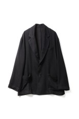 RAYON SILK FLANNEL SINGLE BREASTED JACKET - CHARCOAL (ST.1438)