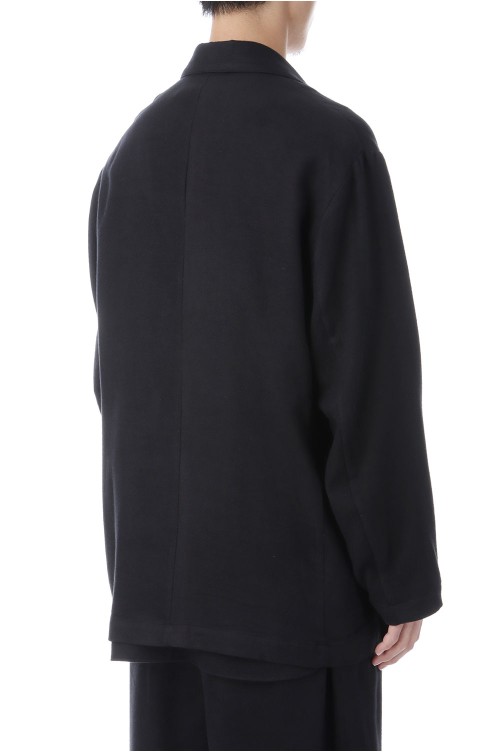 RAYON SILK FLANNEL SINGLE BREASTED JACKET - CHARCOAL (ST.1438