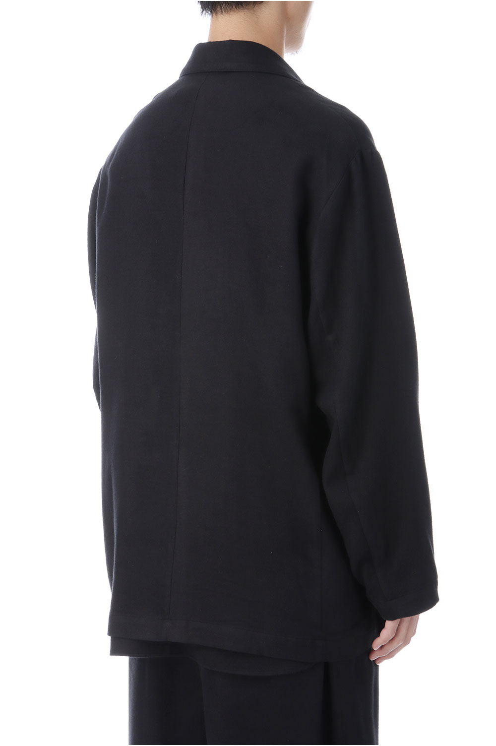 RAYON SILK FLANNEL SINGLE BREASTED JACKET - CHARCOAL (ST.1438