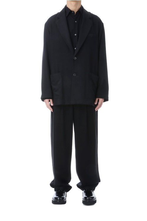 ジャケット・アウター RayonSilk Flannel Single Breasted Jacket RAYON SILK FLANNEL SINGLE BREASTED JACKET - BLACK (ST.1438