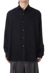 RAYON SILK FLANNEL OVERSIZED DOWN PAT SHIRT - CHARCOAL (ST.1440)