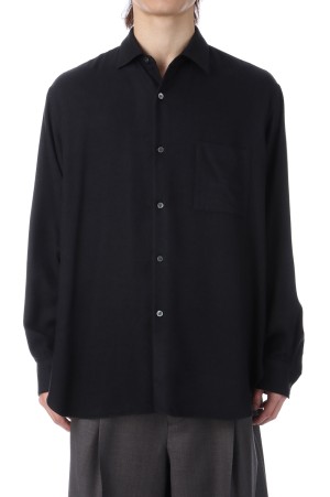RAYON SILK FLANNEL OVERSIZED DOWN PAT SHIRT - CHARCOAL (ST.1440)