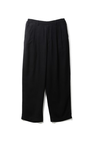 RAYON SILK FLANNEL WIDE EASY TROUSERS - BLACK (ST.1441)