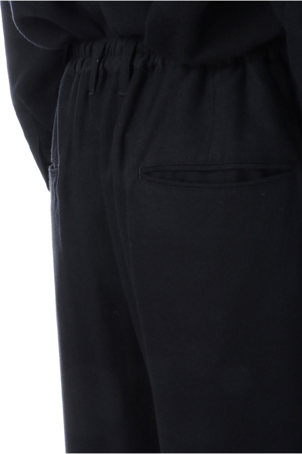 RAYON SILK FLANNEL WIDE EASY TROUSERS - BLACK (ST.1441) | セレクト