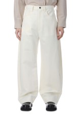 DOUBLE WEAVE COTTON ROUND PANTS - CREAM (ST.1402)