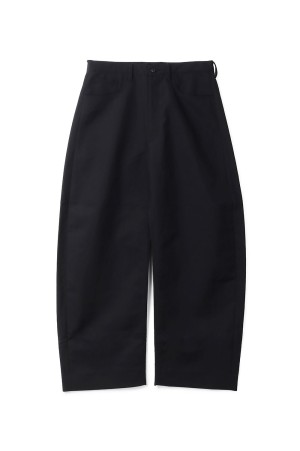 DOUBLE WEAVE COTTON ROUND PANTS - BLACK (ST.1402)
