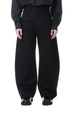 DOUBLE WEAVE COTTON ROUND PANTS - BLACK (ST.1402)