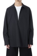 SUVIN COTTON OVERSIZED SKIPPER SHIRT - BLACK (ST.1496)