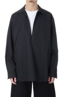 SUVIN COTTON OVERSIZED SKIPPER SHIRT - BLACK (ST.1496)