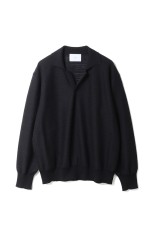 SLUB COTTON KNIT SKIPPER LS - BLACK (ST.1488)