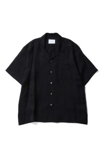 VIS/LI BRIGHT TWILL OPEN COLLAR SS SHIRT - BLACK (ST.1463)