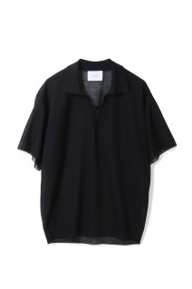 PE/RAMIE KNIT SS SKIPPER - BLACK (ST.1487)