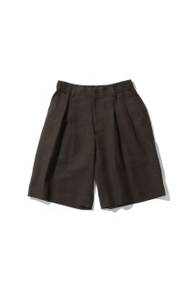VIS/LI/RA TWILL WIDE EASY SHORT TROUSERS - KHAKI BROWN (ST.1437)