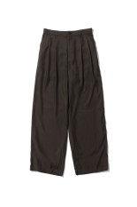 CUPRO TWILL WIDE EASY TROUSERS - DARK BROWN (ST.1465)