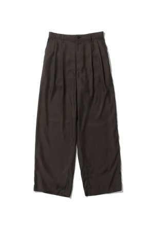 CUPRO TWILL WIDE EASY TROUSERS - DARK BROWN (ST.1465)