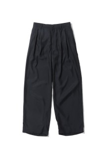 CUPRO TWILL WIDE EASY TROUSERS - BLACK (ST.1465)