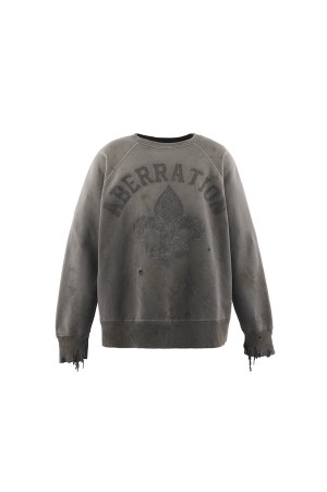 CREW NECK SWEAT / ABBERATION / CHARCOAL (SM-MK8-0000-054)