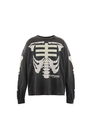 BH_LS T-SHIRT / BONE / BLACK (SM-MK8-0000-C30)