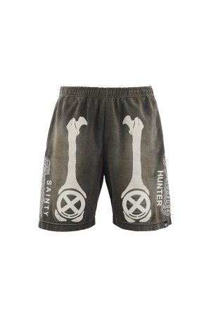 BH_CUT SEW SHORTS / BONE / CHARCOAL (SM-MK8-0000-C33)