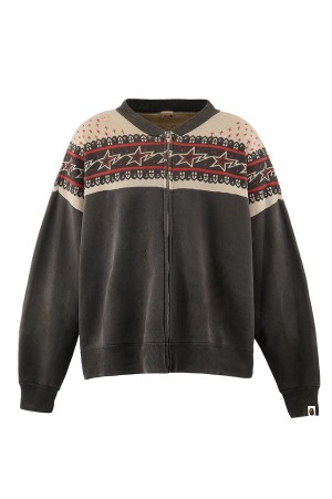 BAPE_ZIP CARDIGAN / CHARCOAL (SM-MK8-0000-C52)