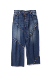FILLETED ZIP DENIM PANTS - INDIGO (26SS08PT340)
