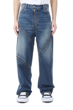 FILLETED ZIP DENIM PANTS - INDIGO (26SS08PT340)