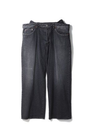 FLOATING WAIST DENIM PANTS - BLACK (26SS15PT336)