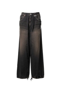 LIGHT WIDE JEANS / BLACK (J16PT123)