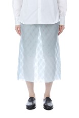SHEER SILK COTTON CUT JACQUARD PENCIL SKIRT - LIGHT BLUE (A26SS02SO)
