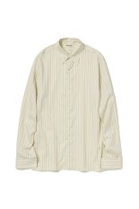 COTTON SILK STRIPE DOUBLE-CUFF SHIRT - IVORY STRIPE (A26SS03CS)