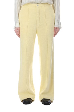 COTTON NYLON PILE PANTS - LIGHT YELLOW (A26SP04DP)