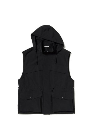WOOL MAX CANVAS OVER VEST - BLACK (A26SV07WC)