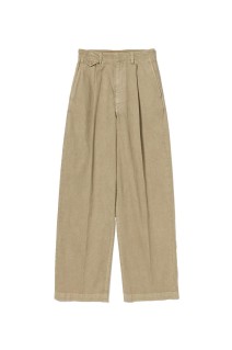 GARMENT-DYED FINX LIGHT CHINO ONE-TUCK WIDE PANTS - BEIGE (A26SP05LF)