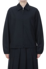 WOOL KID MOHAIR HOPSACK ZIP BLOUSON - DARK NAVY (A26SB03MH)