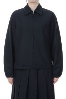 WOOL KID MOHAIR HOPSACK ZIP BLOUSON - DARK NAVY (A26SB03MH)