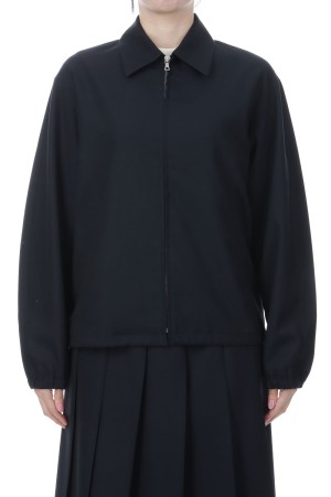 WOOL KID MOHAIR HOPSACK ZIP BLOUSON - DARK NAVY (A26SB03MH)