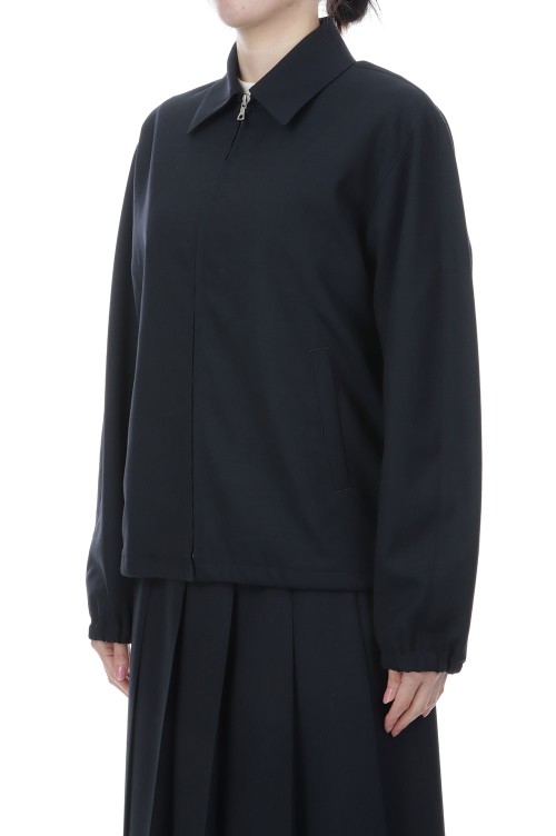 WOOL KID MOHAIR HOPSACK ZIP BLOUSON - DARK NAVY (A26SB03MH