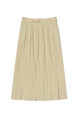 WOOL KID MOHAIR HOPSACK PLEATED SKIRT - DUSTY BEIGE (A26SS04MH)