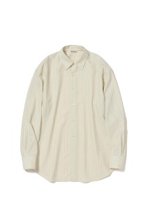 SUPER FINE WOOL STRIPE SHIRT - IVORY WHITE STRIPE (A26SS02WW)